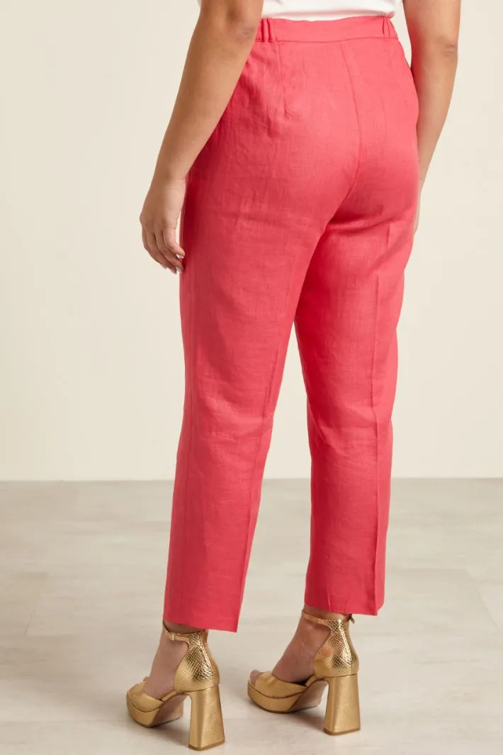 Pantaloni dritti in lino