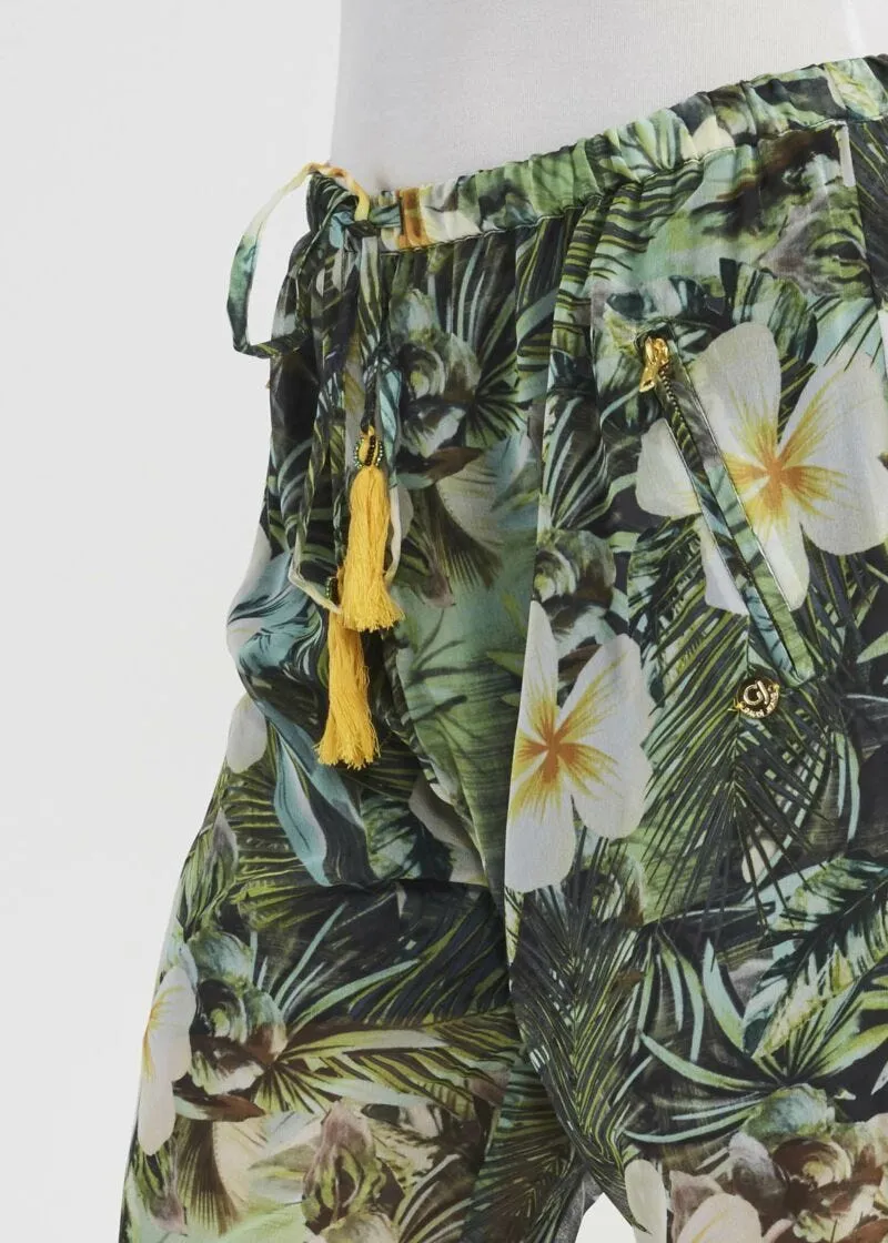 Pantaloni georgette tropicale
