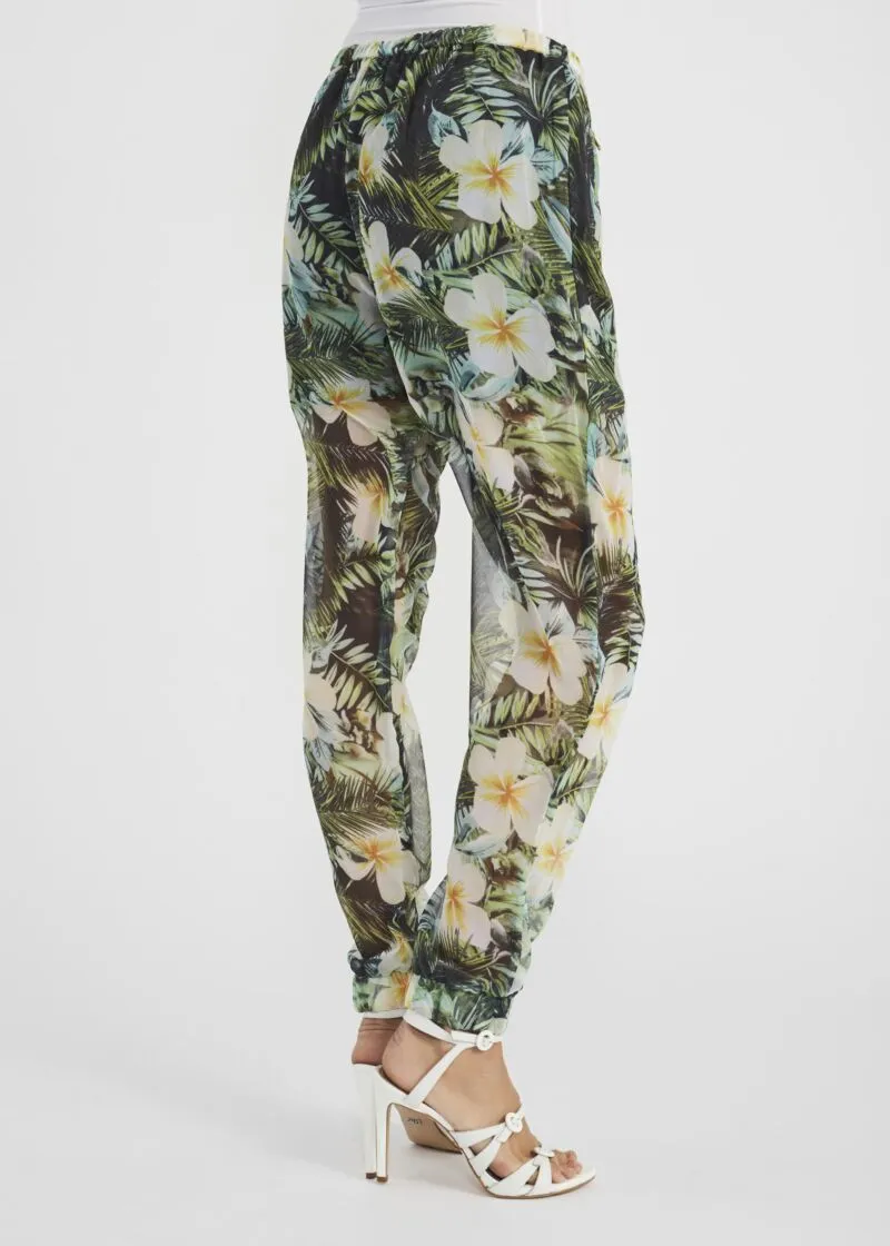 Pantaloni georgette tropicale