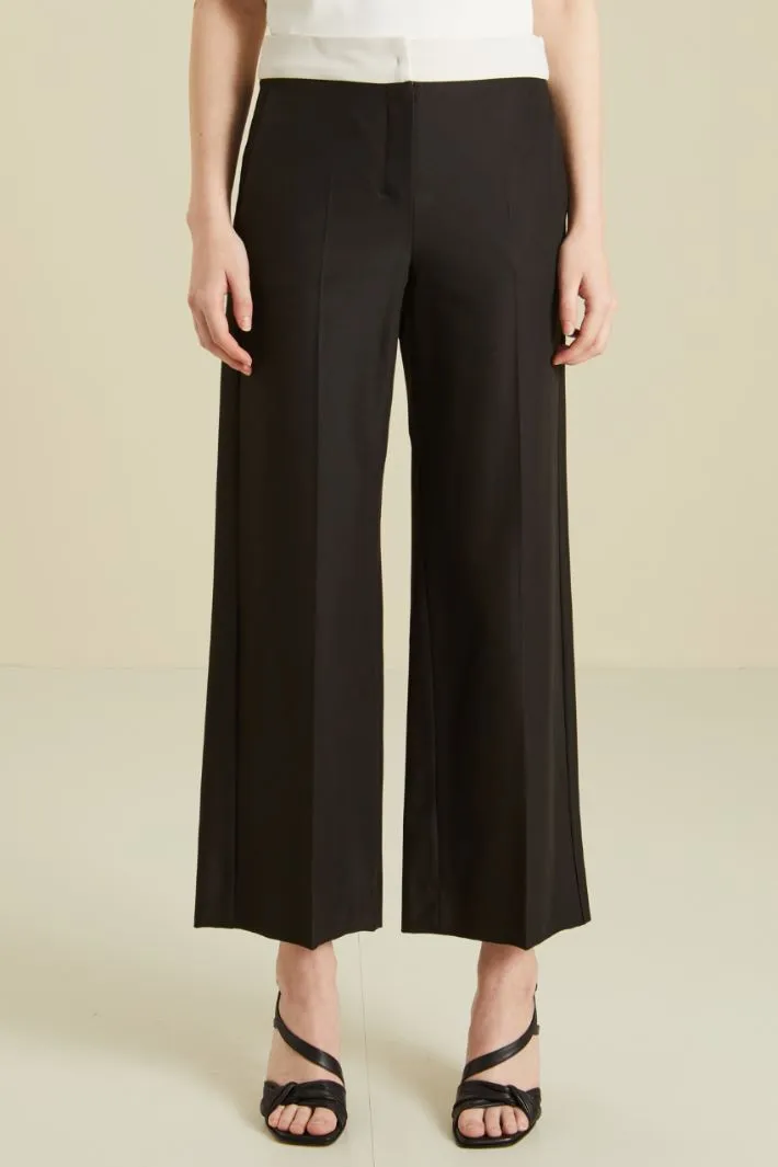 Pantaloni in cotone e viscosa