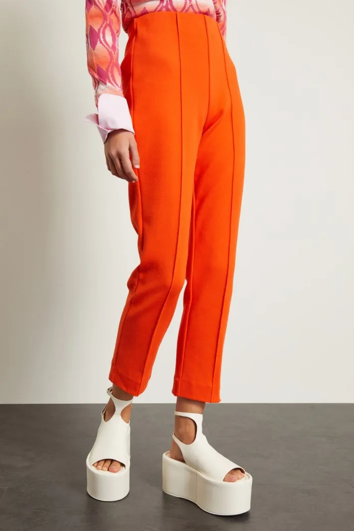 Pantaloni in piquet di cotone