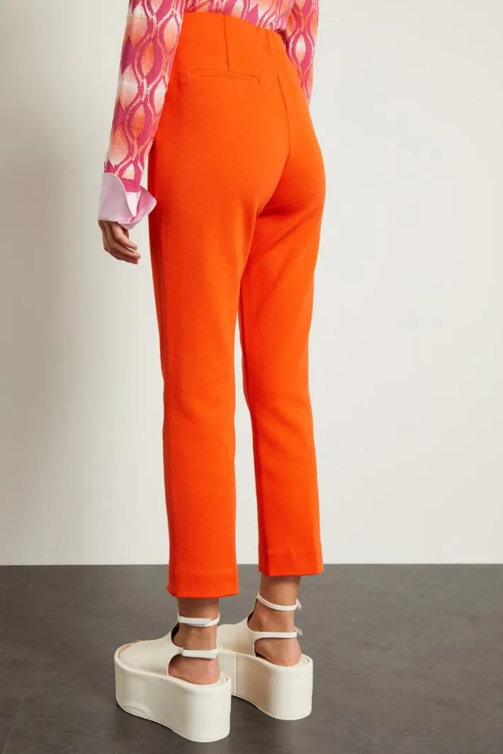 Pantaloni in piquet di cotone