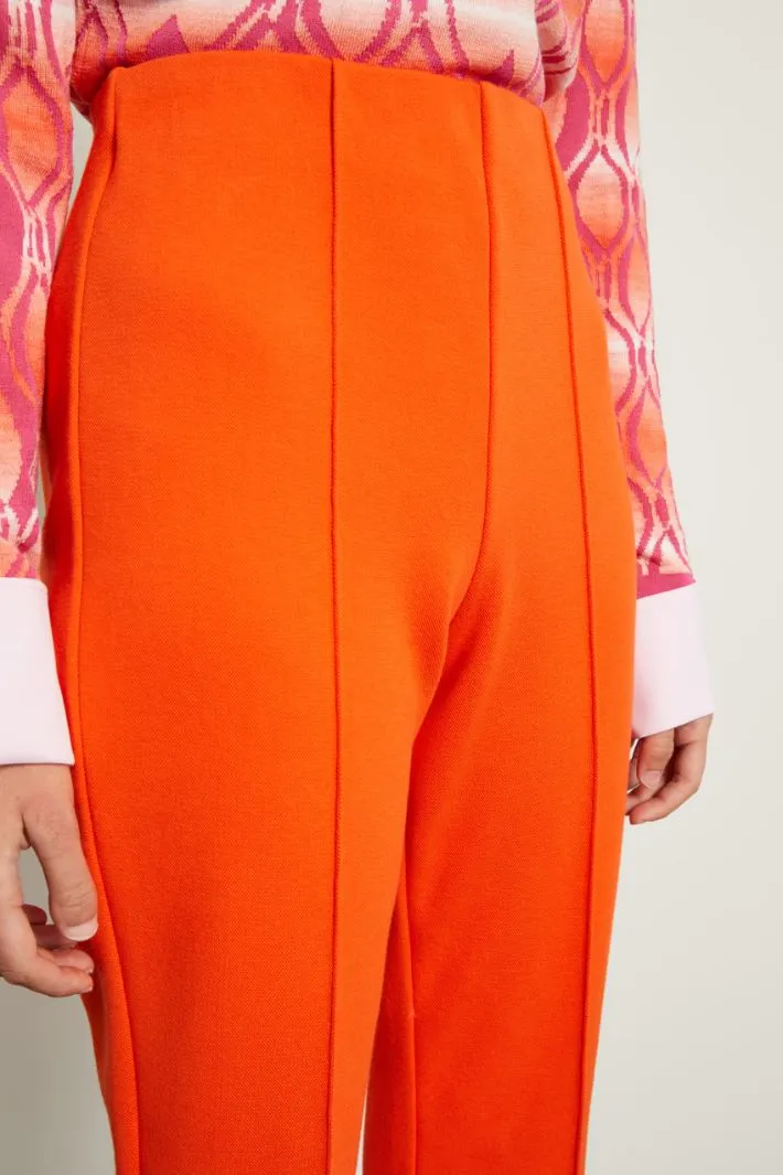 Pantaloni in piquet di cotone