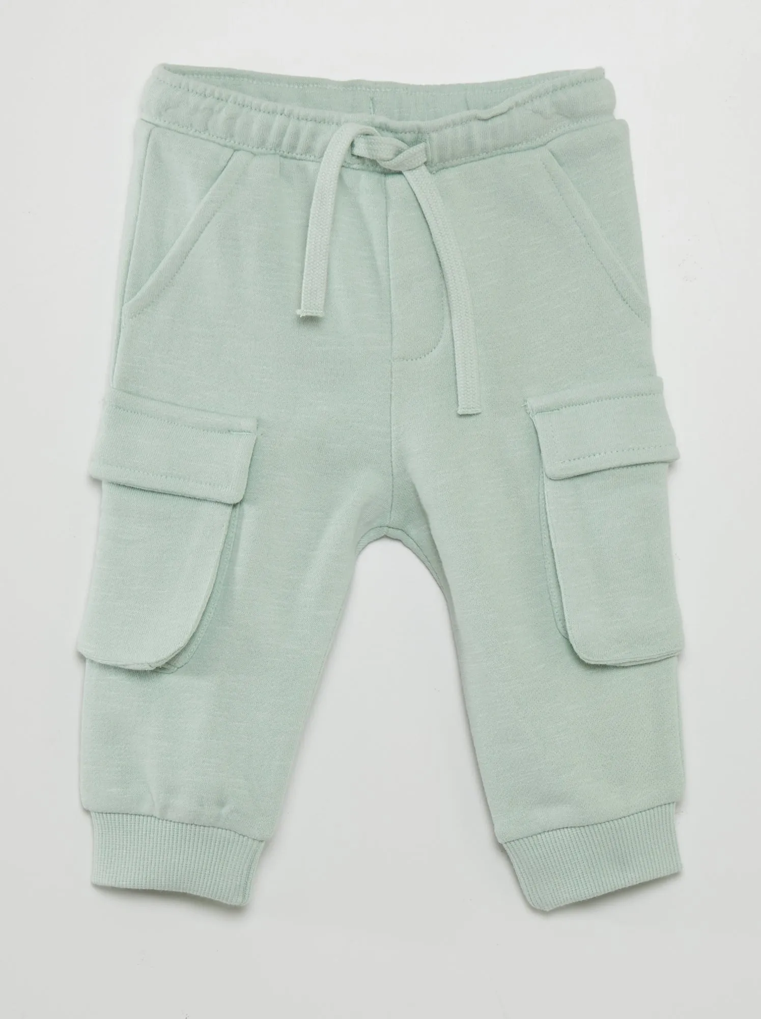 Pantaloni in tessuto felpato con tasche laterali - blu