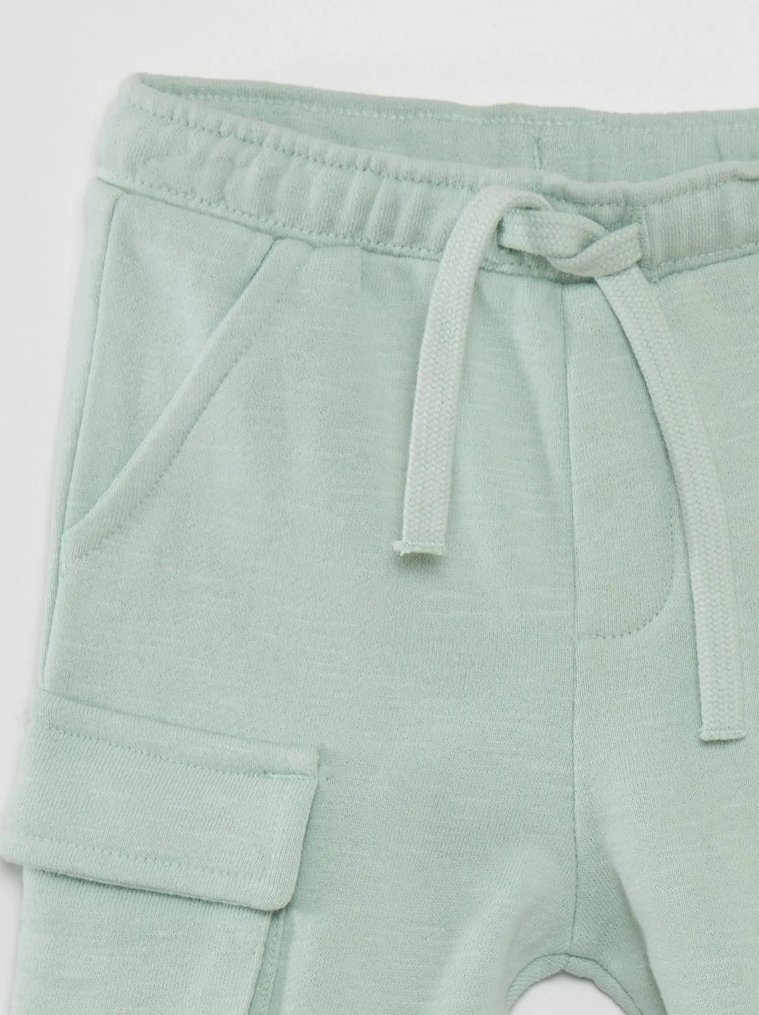 Pantaloni in tessuto felpato con tasche laterali - blu