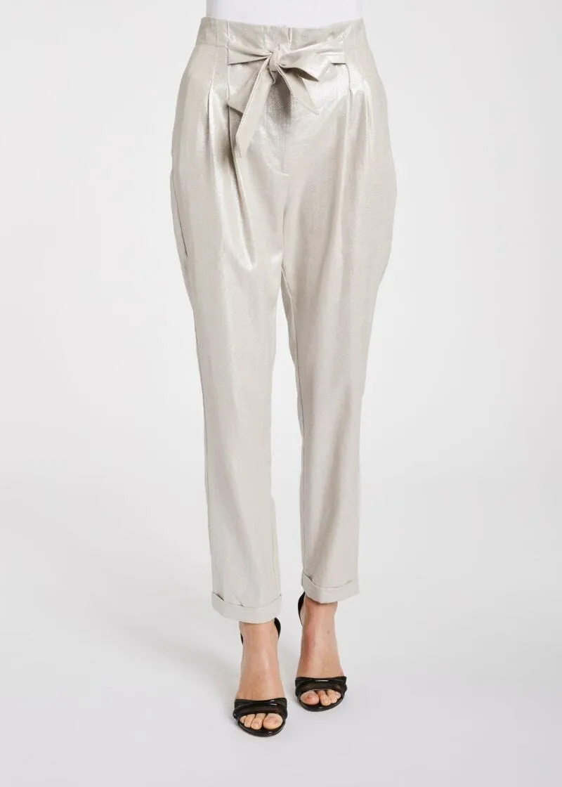 Pantaloni in viscosa e lino
