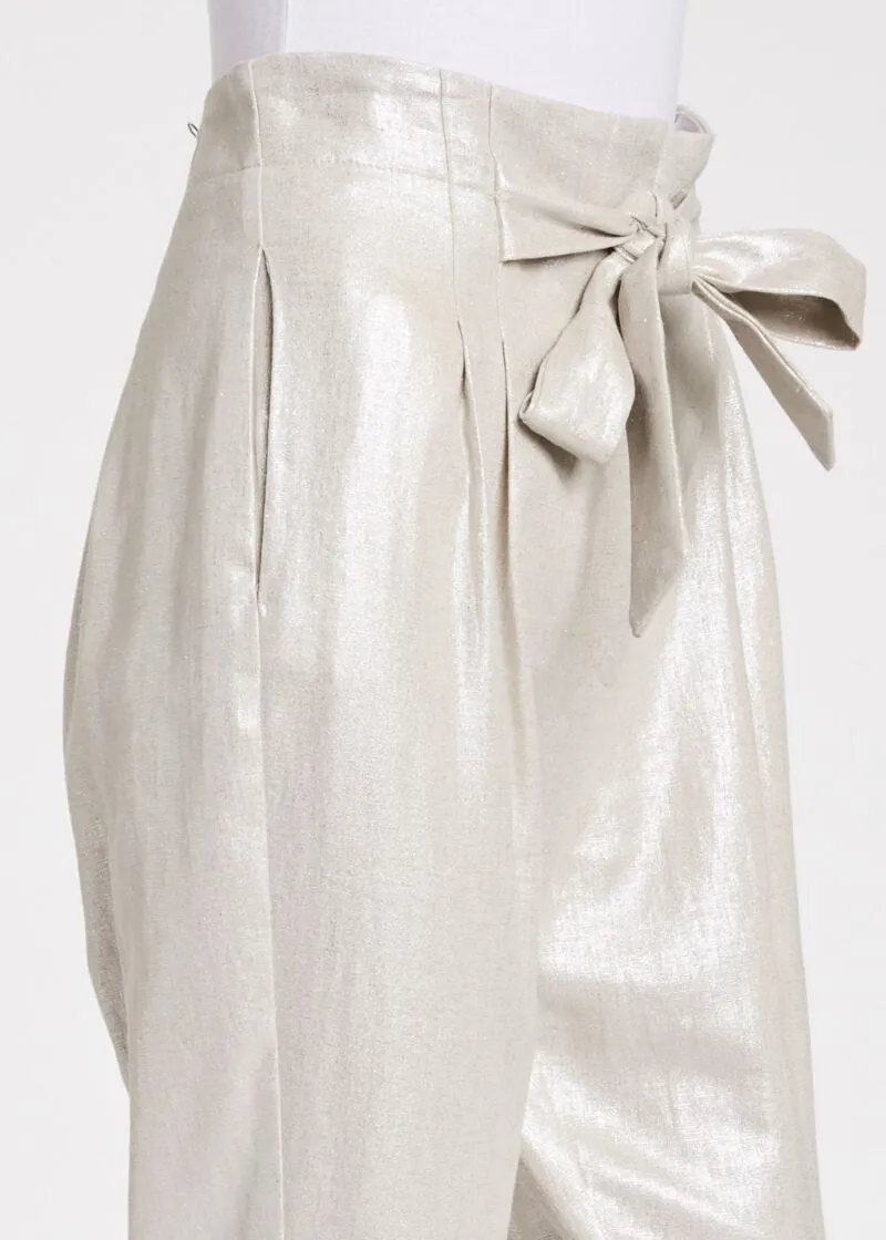 Pantaloni in viscosa e lino