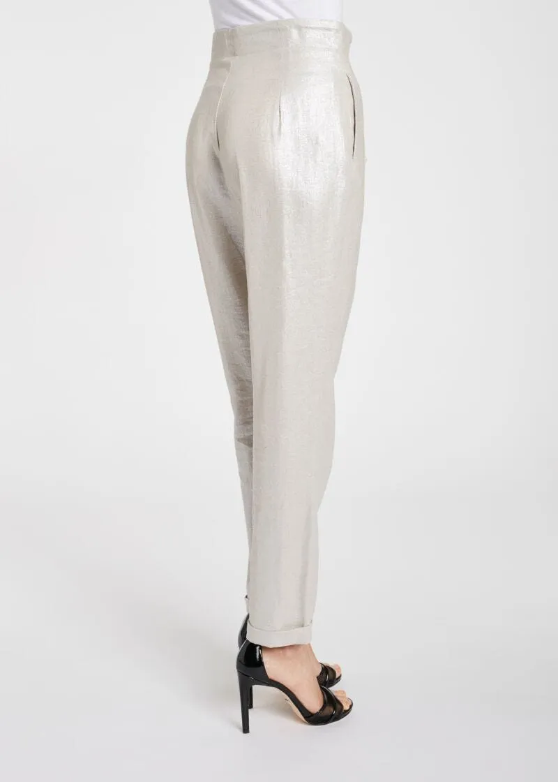 Pantaloni in viscosa e lino