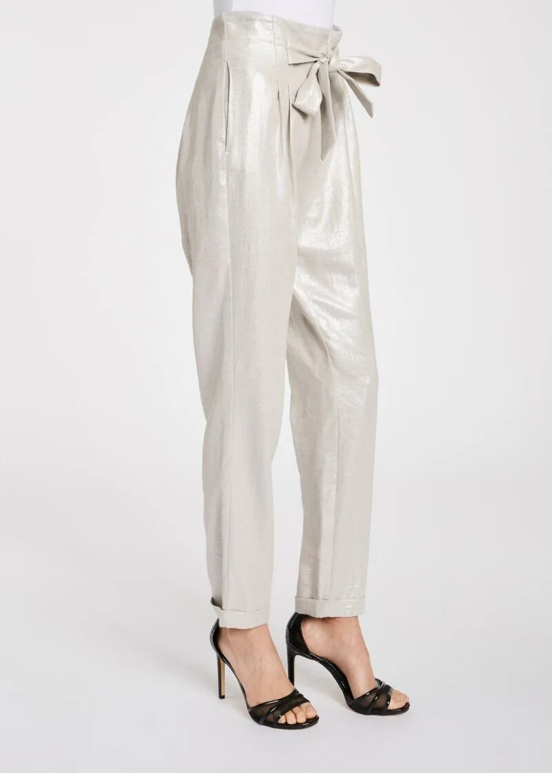 Pantaloni in viscosa e lino