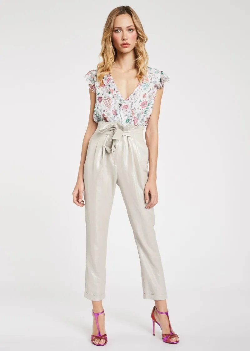 Pantaloni in viscosa e lino