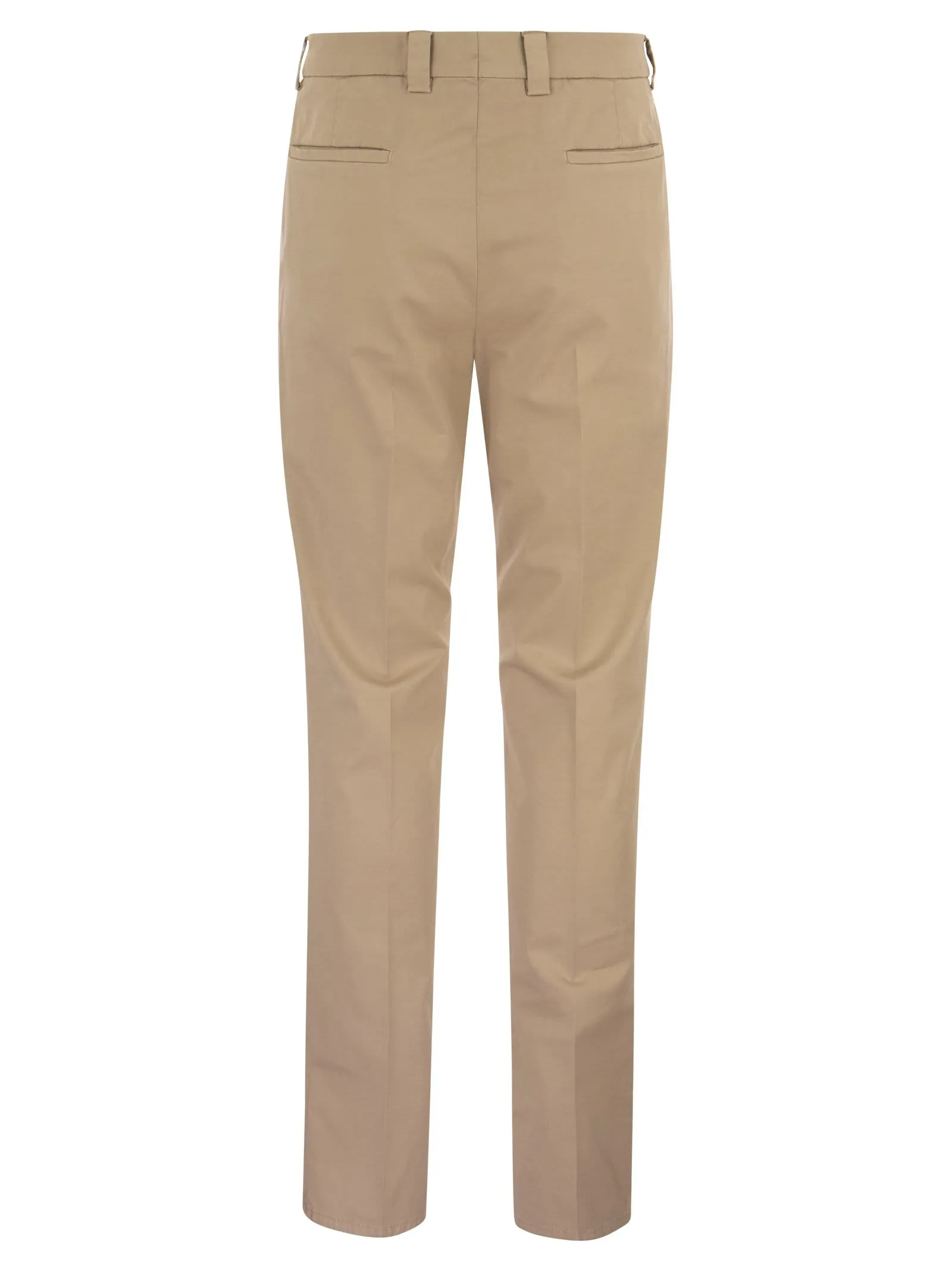 Pantaloni Leisure Fit tinti in capo in cotone comfort American Pima con pieghe