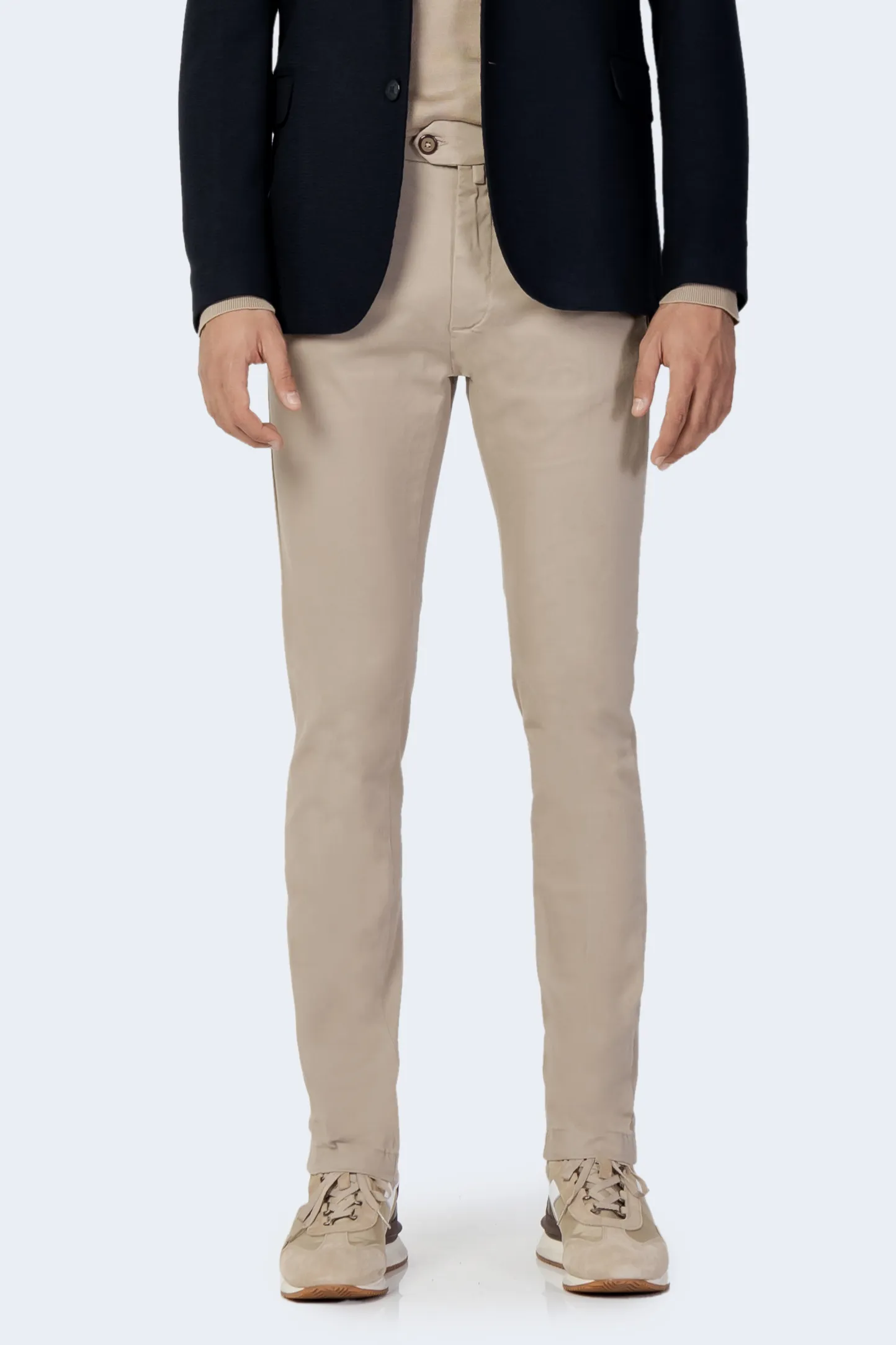 Pantaloni slim Borghese twill Beige
