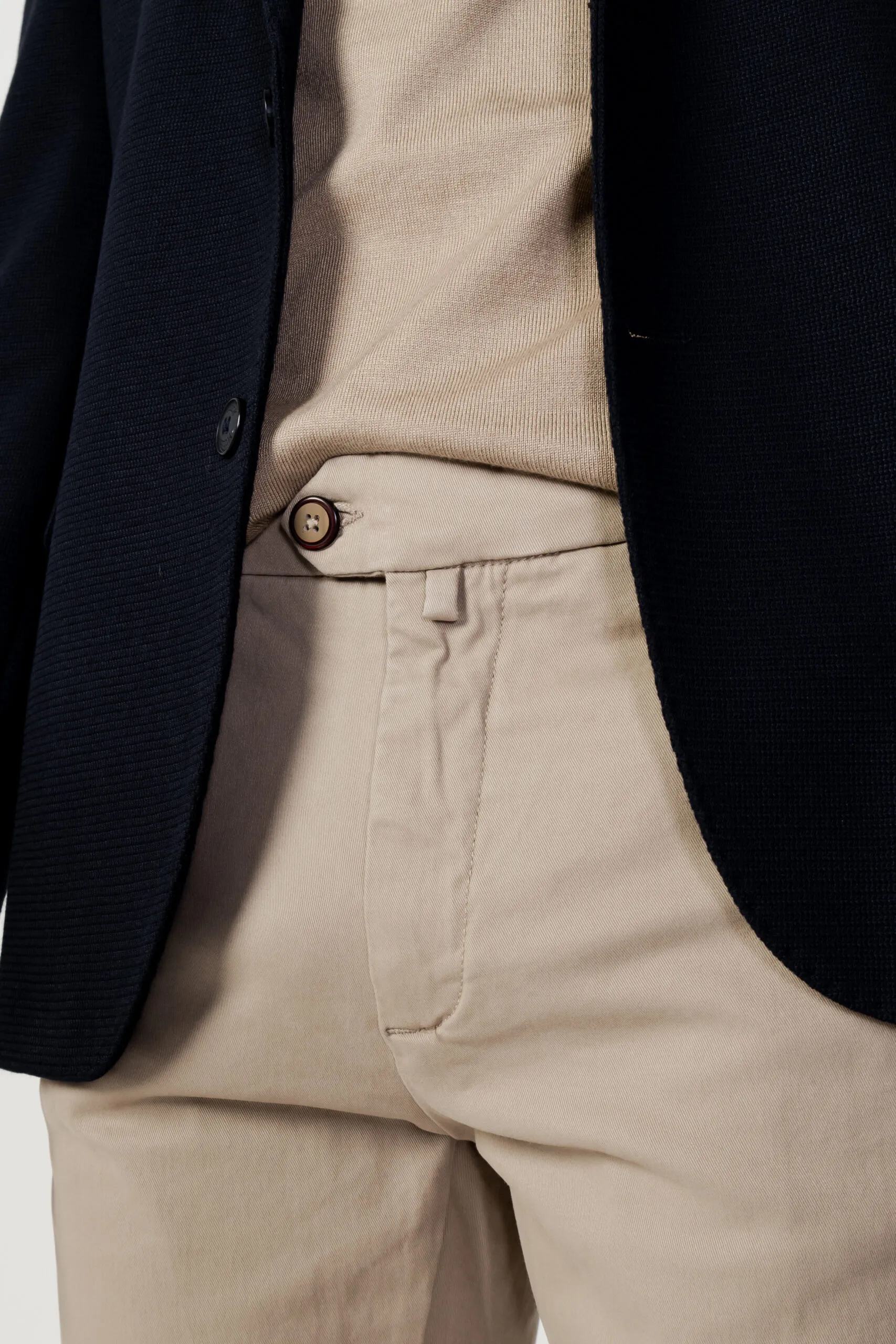 Pantaloni slim Borghese twill Beige