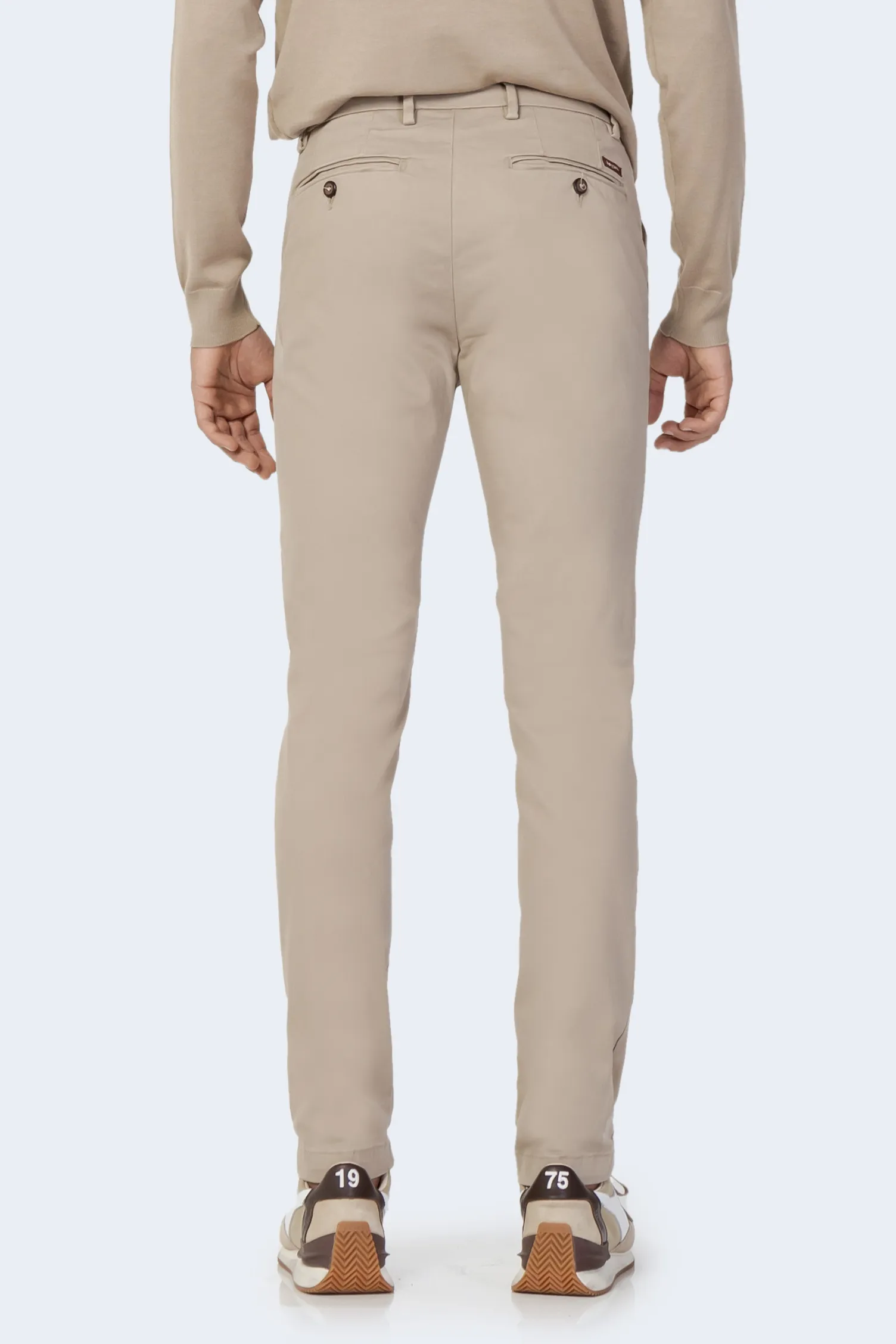 Pantaloni slim Borghese twill Beige