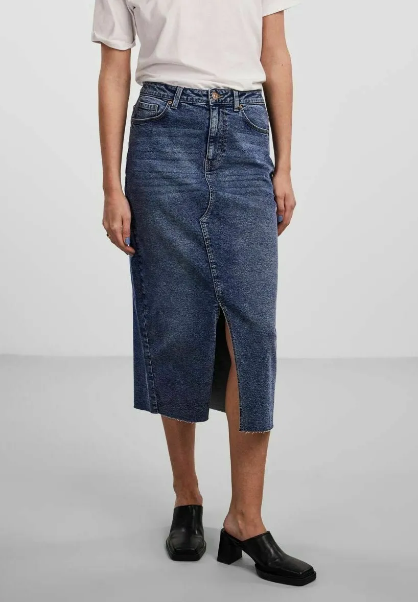 PCJESSIE MIDI SKIRT - Gonna di jeans