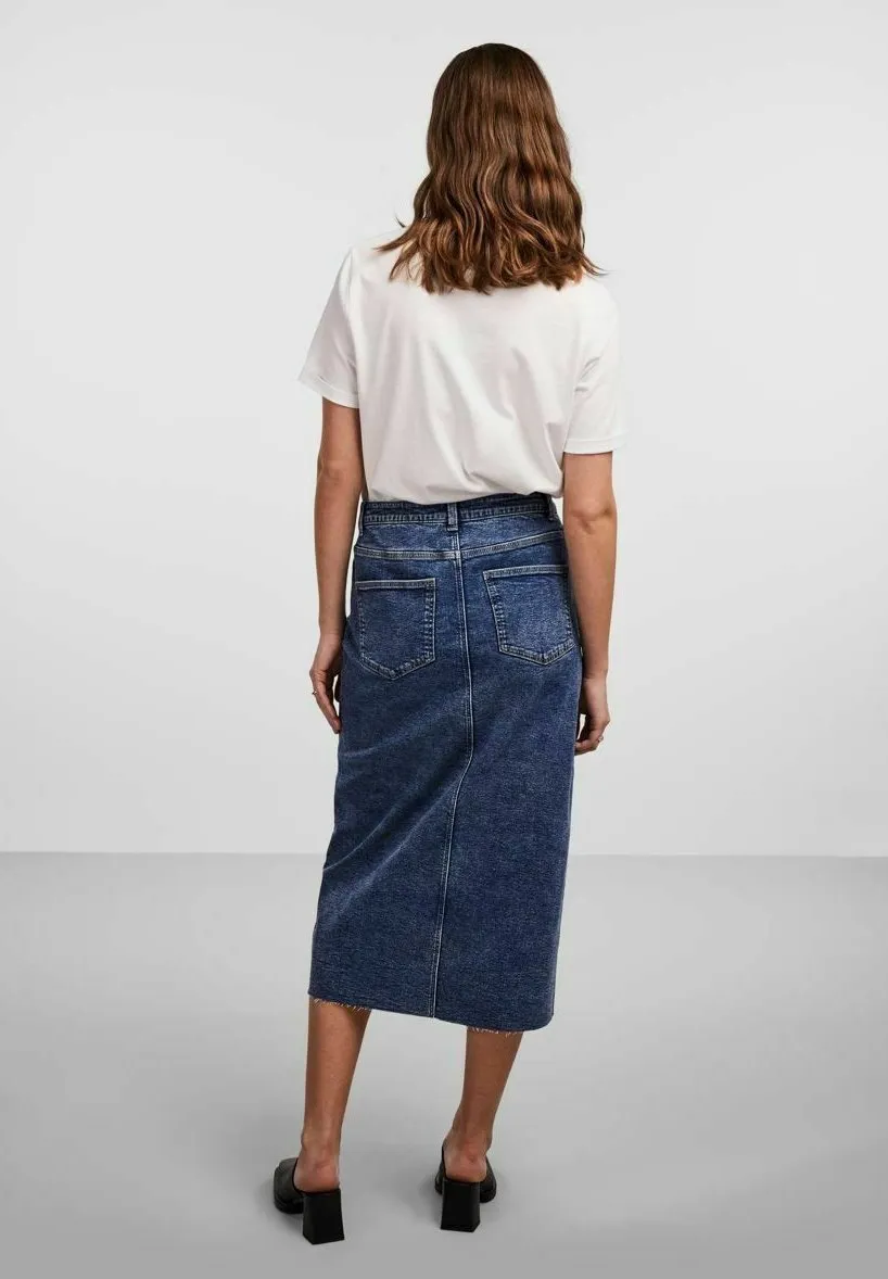 PCJESSIE MIDI SKIRT - Gonna di jeans
