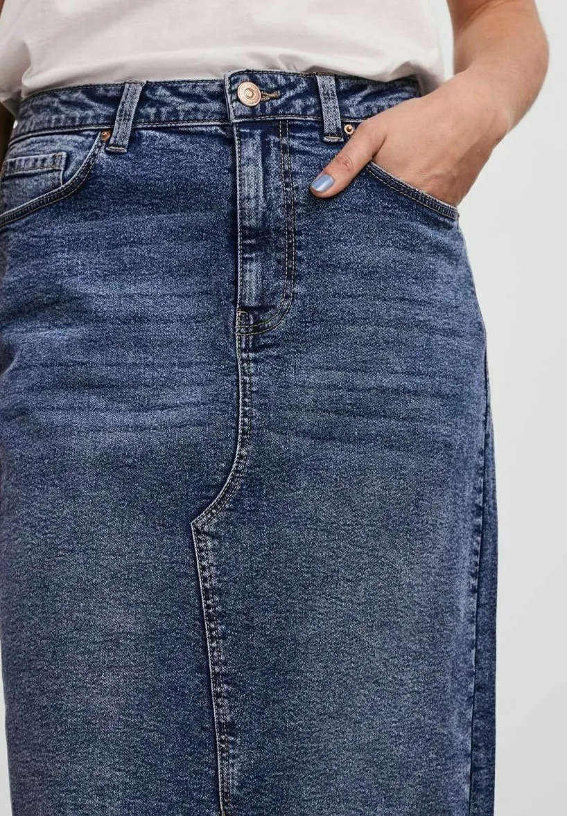 PCJESSIE MIDI SKIRT - Gonna di jeans