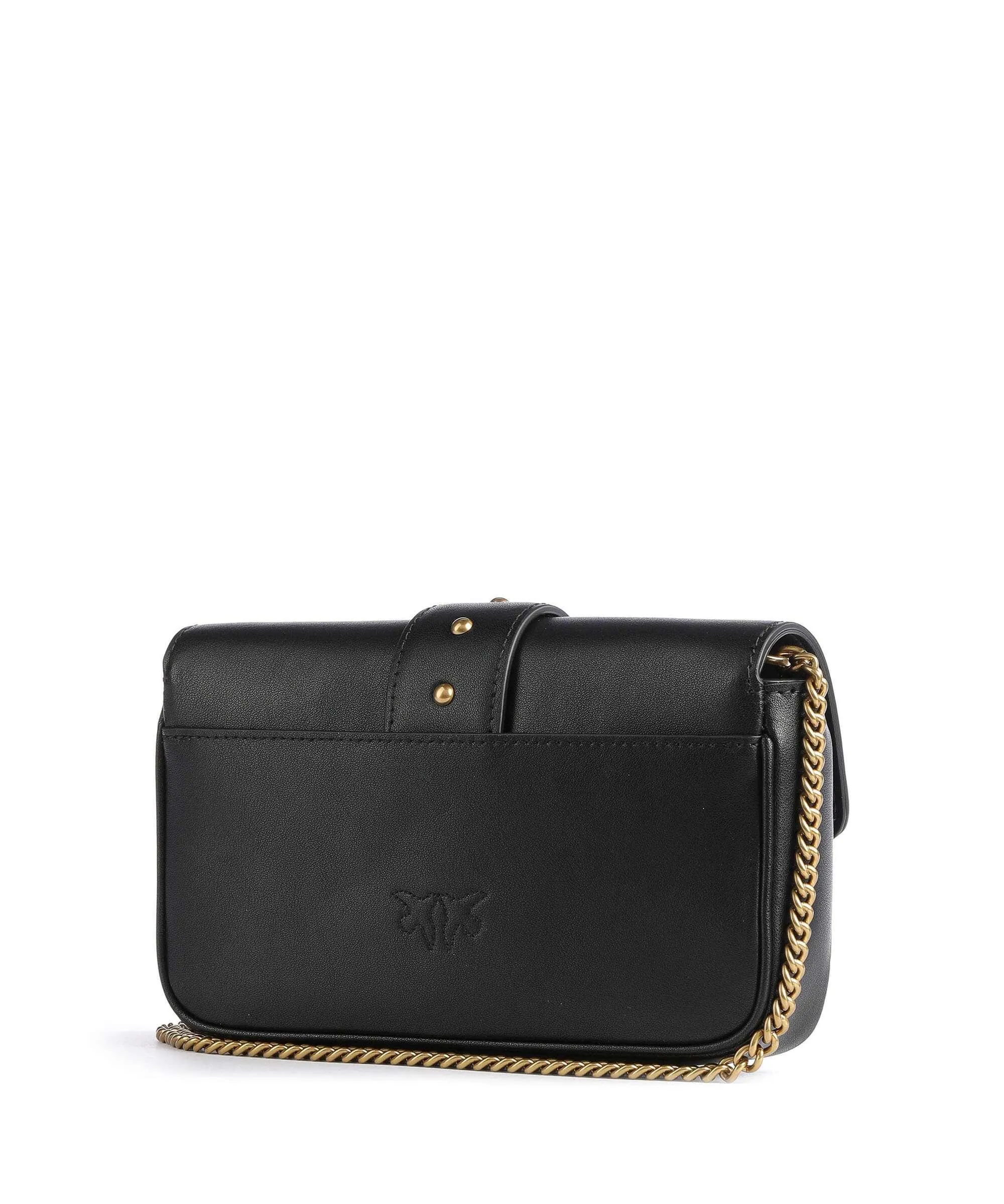  Pinko Love One Borsa a tracolla pelle a grana fine nero  