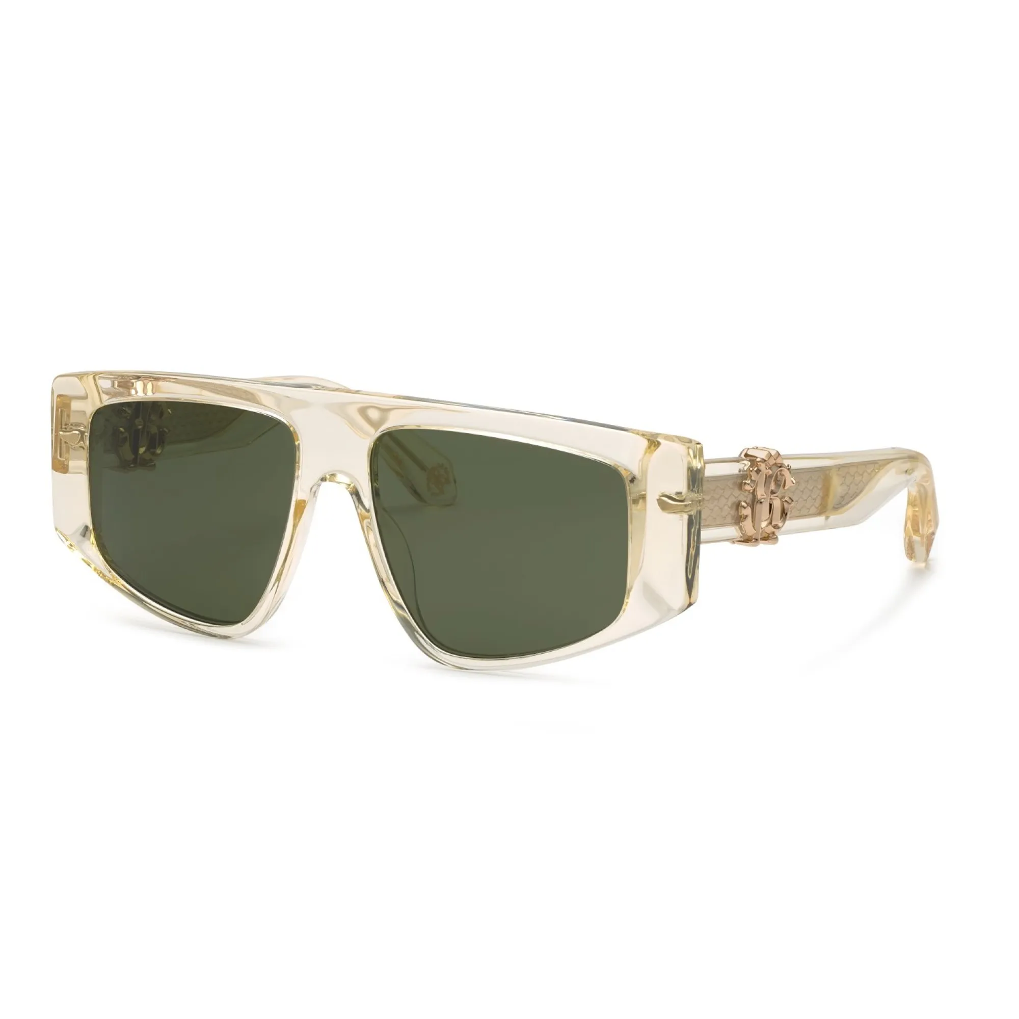   Roberto Cavalli SRC038M - 0846 Giallo Soia Trasparente | Occhiale Da Sole Unisex 