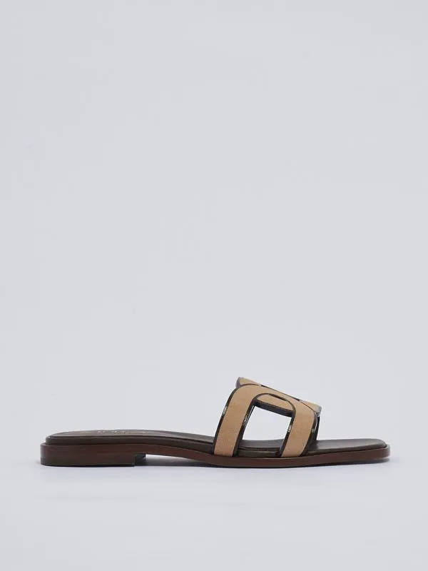 Sandalo donna Tod's in pelle scamosciata Tabacco