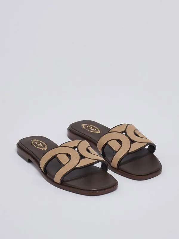 Sandalo donna Tod's in pelle scamosciata Tabacco