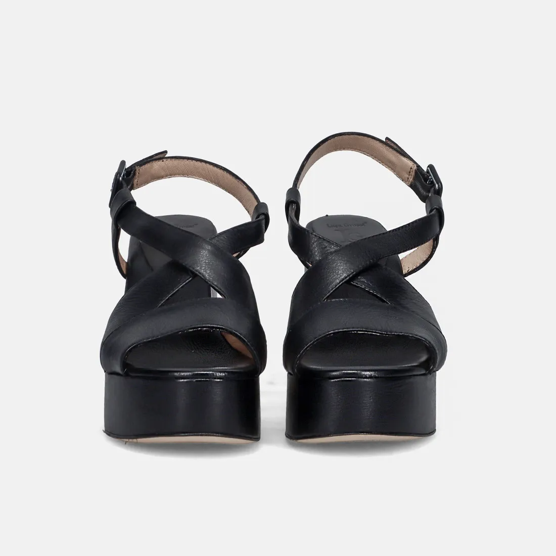 Sandalo platform Luca Grossi in pelle nera