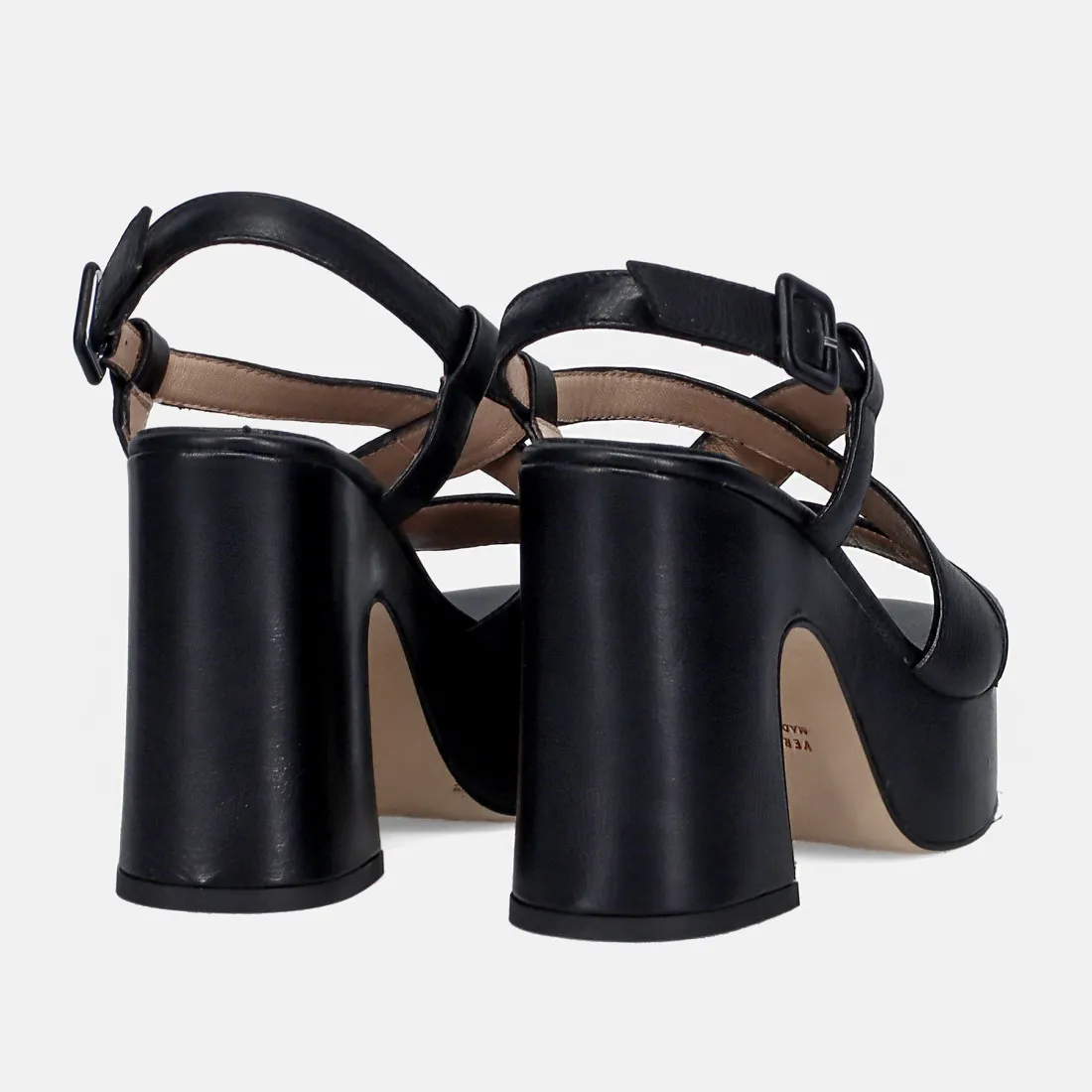 Sandalo platform Luca Grossi in pelle nera