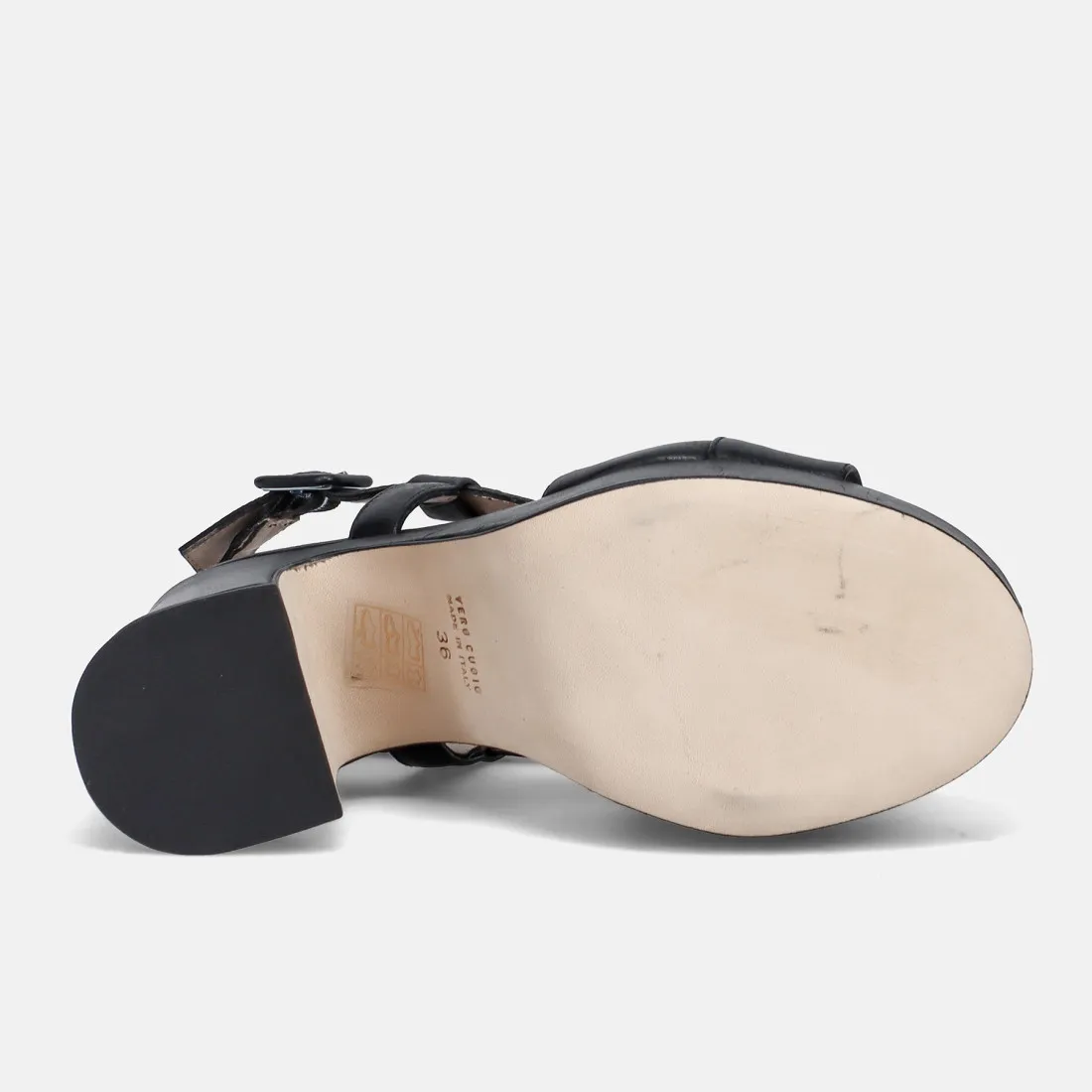 Sandalo platform Luca Grossi in pelle nera