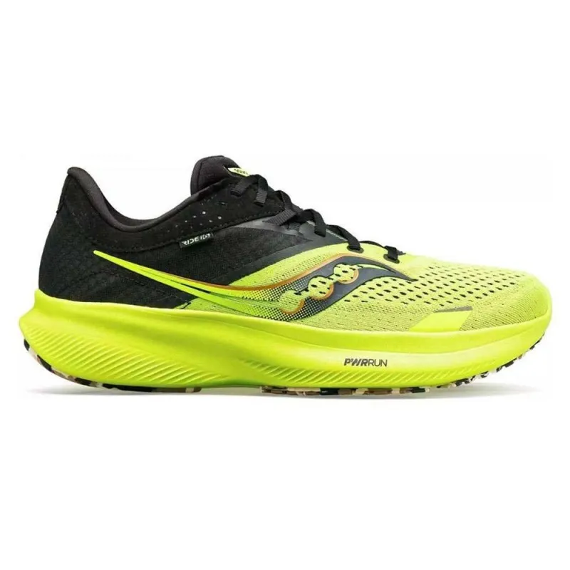 Saucony Ride 16 Nero Giallo Fluo - Scarpe Running Uomo