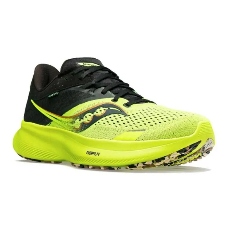 Saucony Ride 16 Nero Giallo Fluo - Scarpe Running Uomo