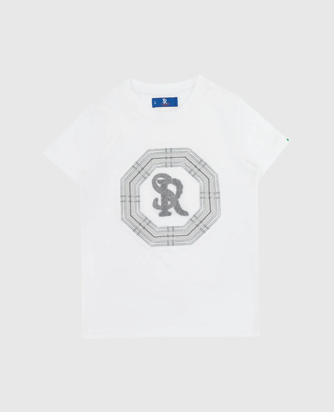 Stefano Ricci T-shirt bianca da bambino con ricamo monogramma YNH9200530803