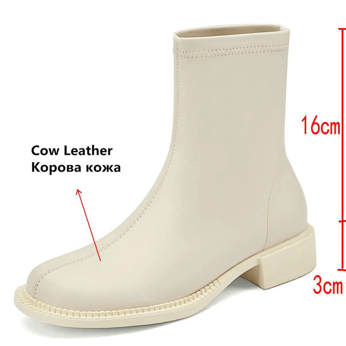 Stivaletti da donna concisi in vera pelle da ufficio per feste casual con punta arrotondata e tacchi bassi scarpe da donna autun