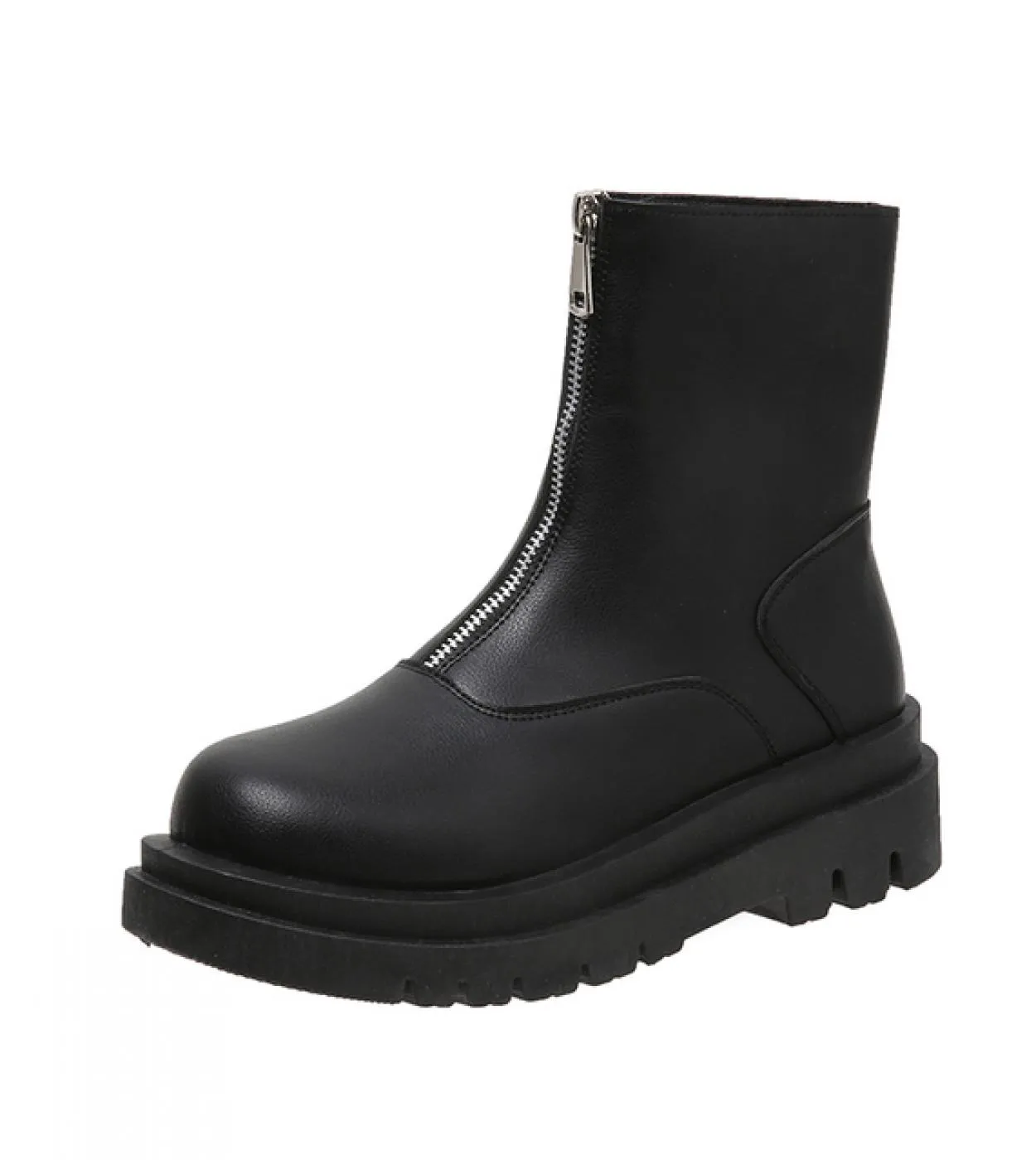 Stivaletti da donna Punta tonda invernale Scarpe con tacco da 5 cm Nero Bianco Arancione Scarpe basic per donna Botas Mujer Tagl