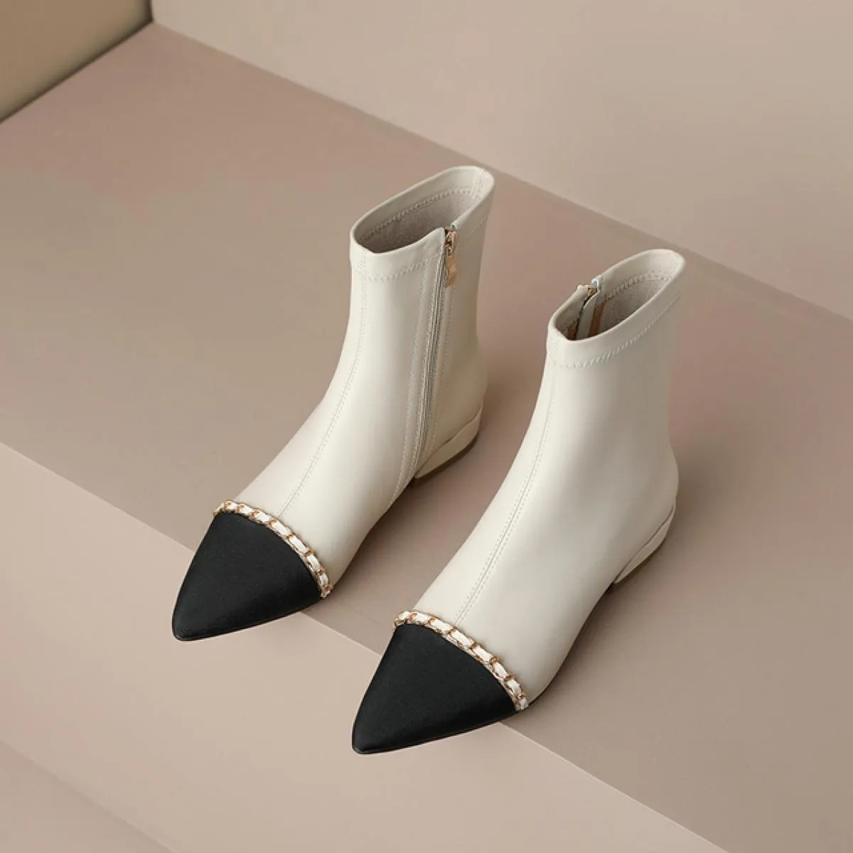 Stivaletti vintage da donna matura Autunno Inverno Abito da ufficio da donna Tacchi spessi scarpe a punta in vera pelle Scarpe d