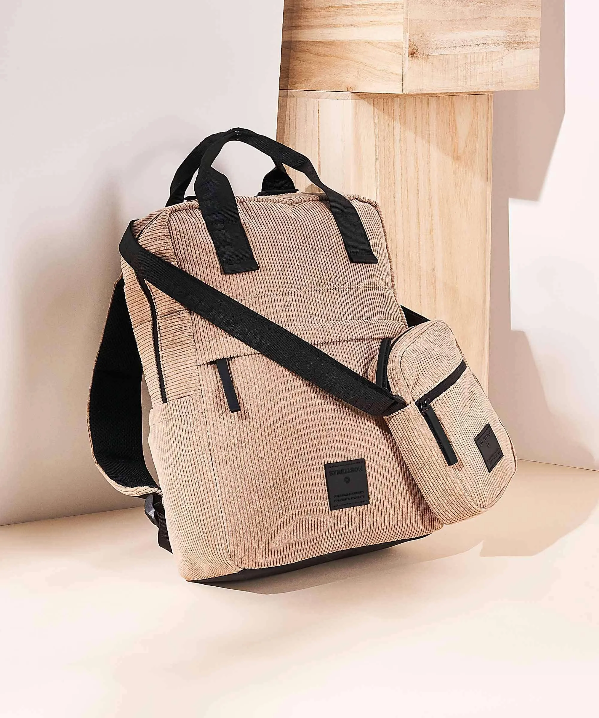  Strellson Swiss Cottage Clint Borsa a tracolla tissu beige  