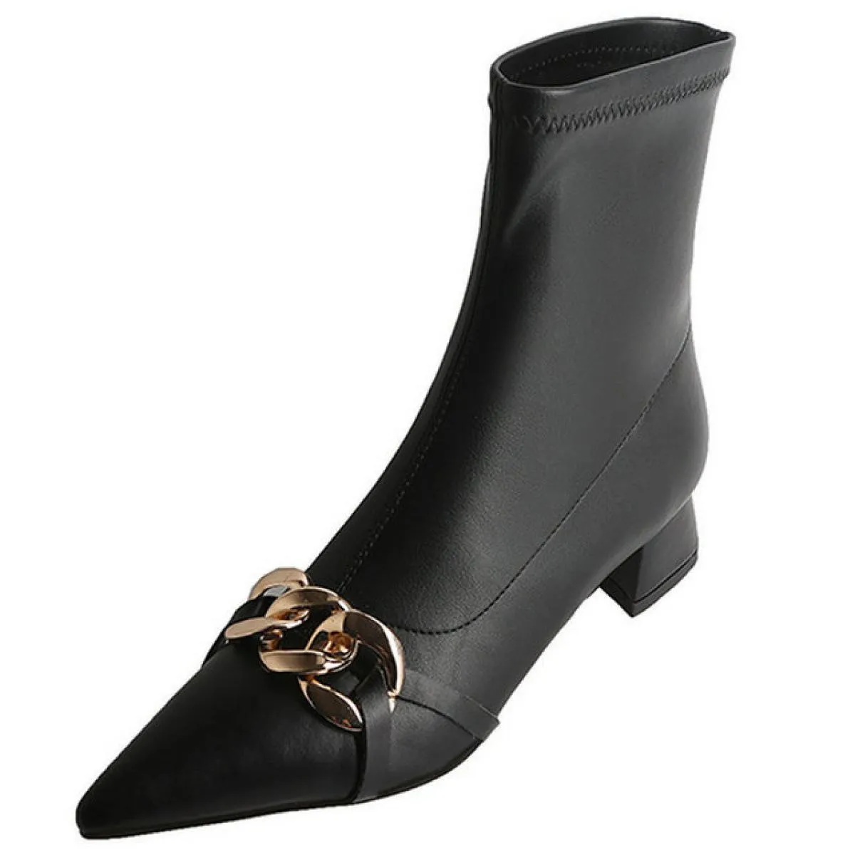 Tacchi alti Punta a punta Stivaletti da donna basic da ufficio Vera pelle Concise Autunno Inverno Scarpe da sposa per feste Donn