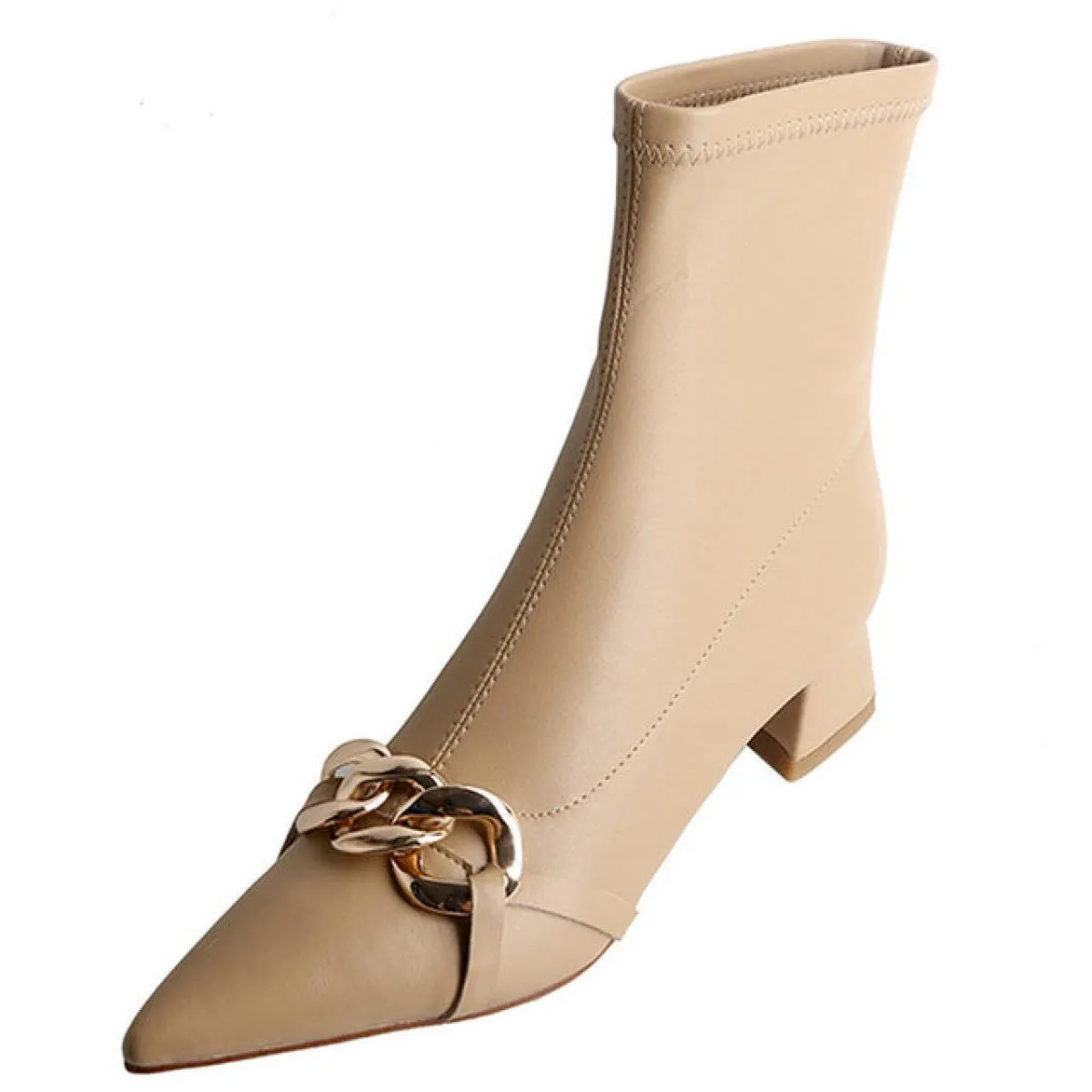 Tacchi alti Punta a punta Stivaletti da donna basic da ufficio Vera pelle Concise Autunno Inverno Scarpe da sposa per feste Donn
