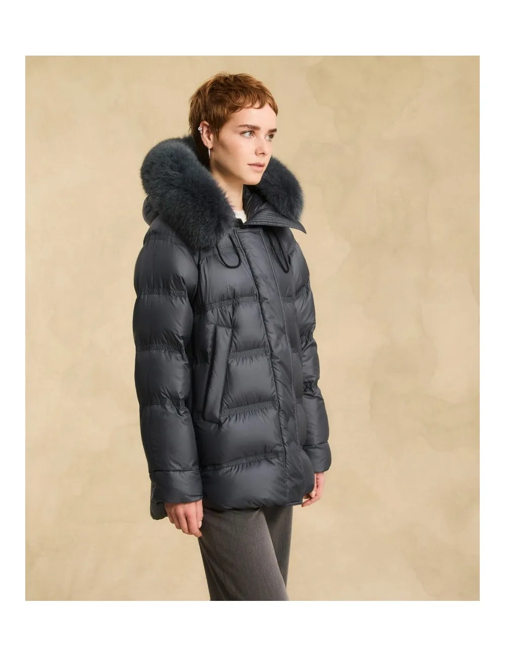 TAKAN 799 MQ 02 FUR PIUMINO LUNGO DONNA PEUTEREY GIUBBOTTO GIUBBINO PARKA WOMAN