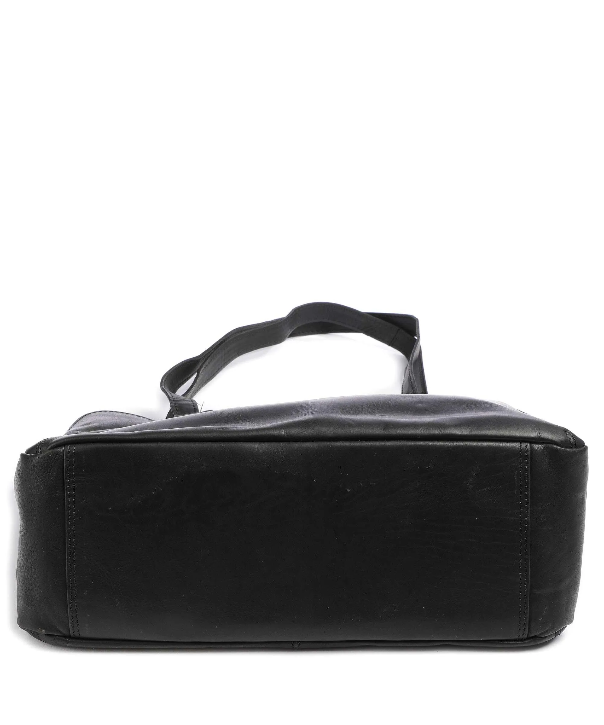  The Chesterfield Brand Cow Wax Pull Up Bergamo Borsa a spalla 13″ pelle di vacchetta pull-up nero  