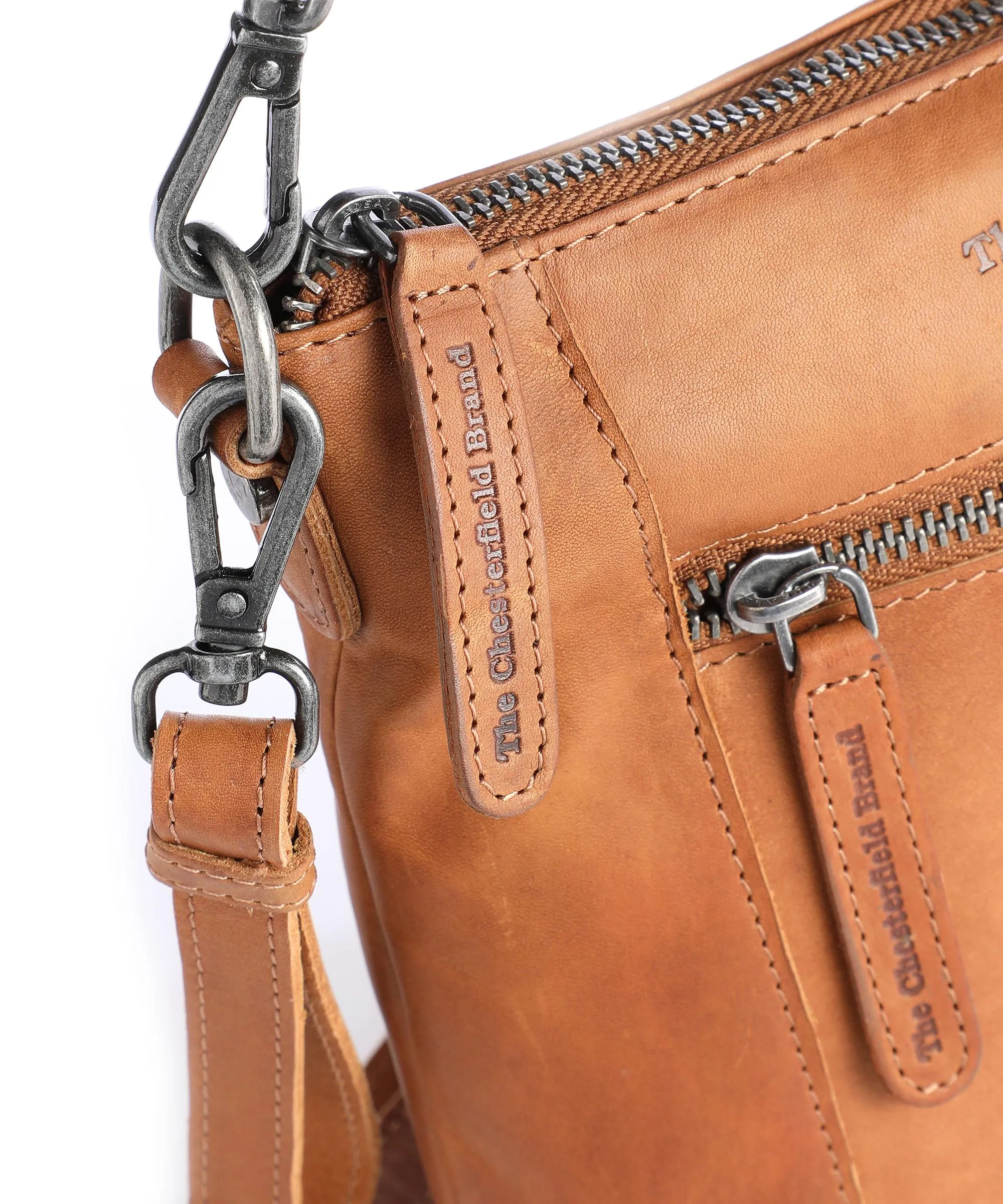  The Chesterfield Brand Faro Borsa a spalla pelle di vacchetta pull-up cognac  