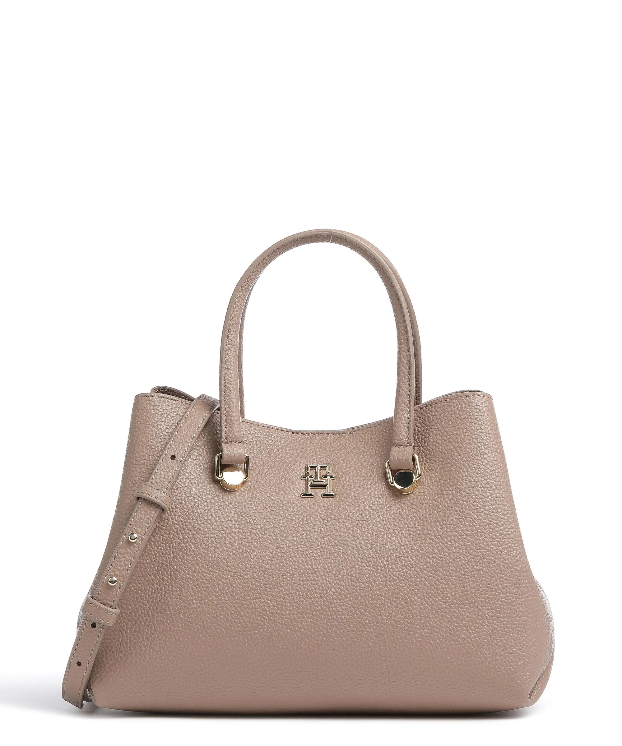  Tommy Hilfiger TH Emblem Borsa a mano pelle sintetica marrone chiaro  