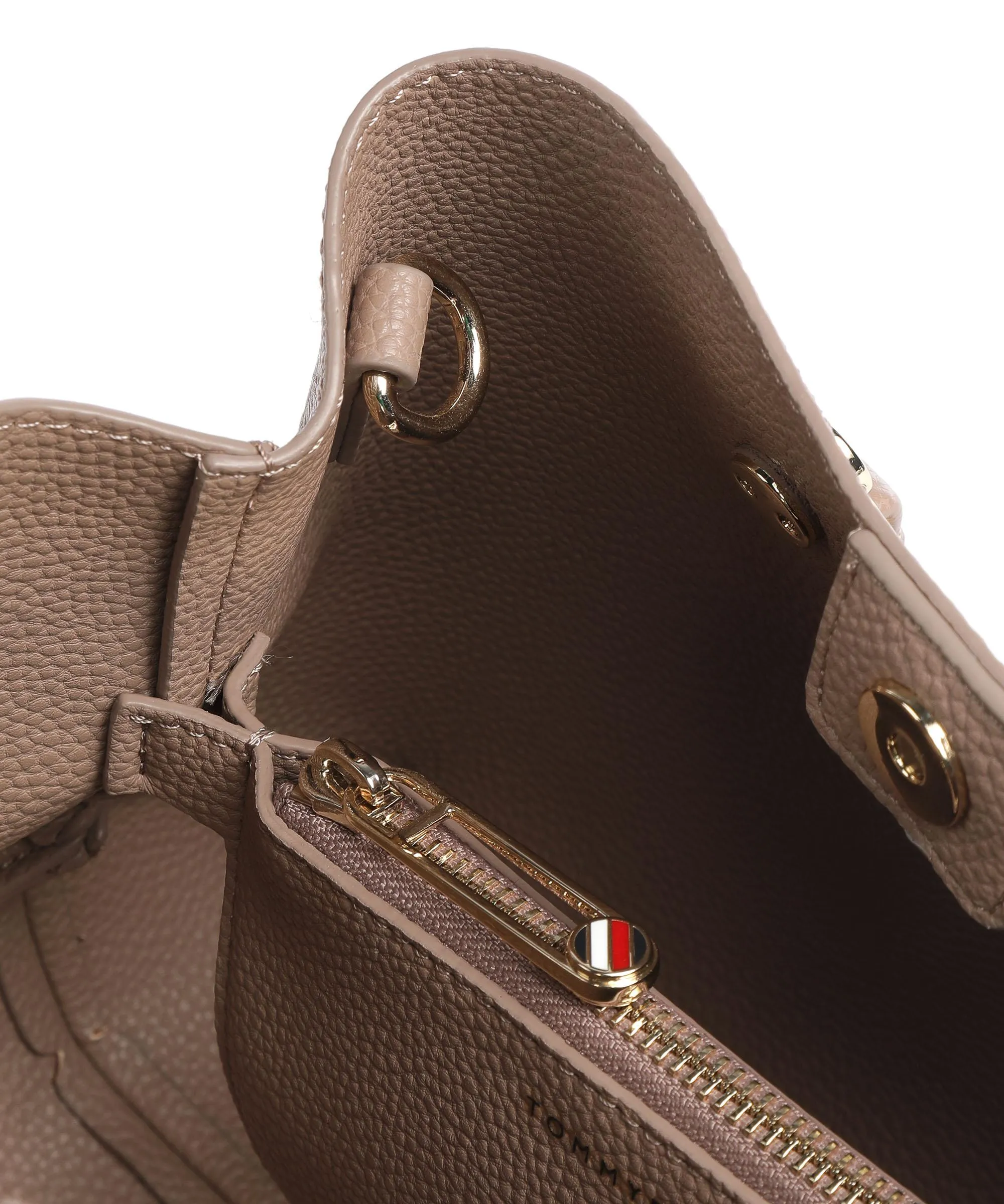  Tommy Hilfiger TH Emblem Borsa a mano pelle sintetica marrone chiaro  
