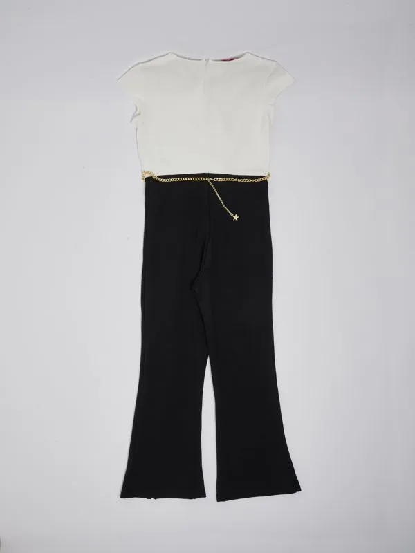 Tuta bambina Liu Jo in jersey Bianco-Nero