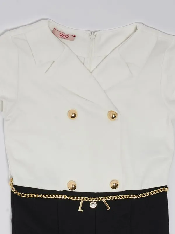 Tuta bambina Liu Jo in jersey Bianco-Nero