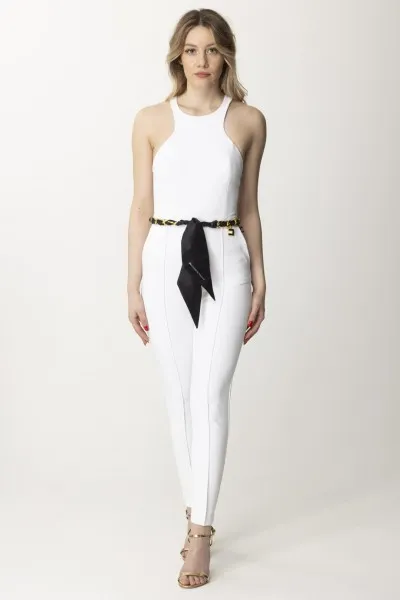 Tuta con cintura in catena e foulard Avorio