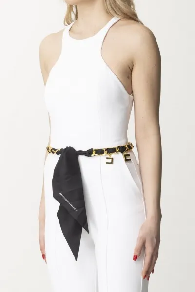 Tuta con cintura in catena e foulard Avorio