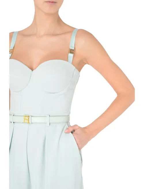 Tuta Elisabetta Franchi in crèpe verde acqua