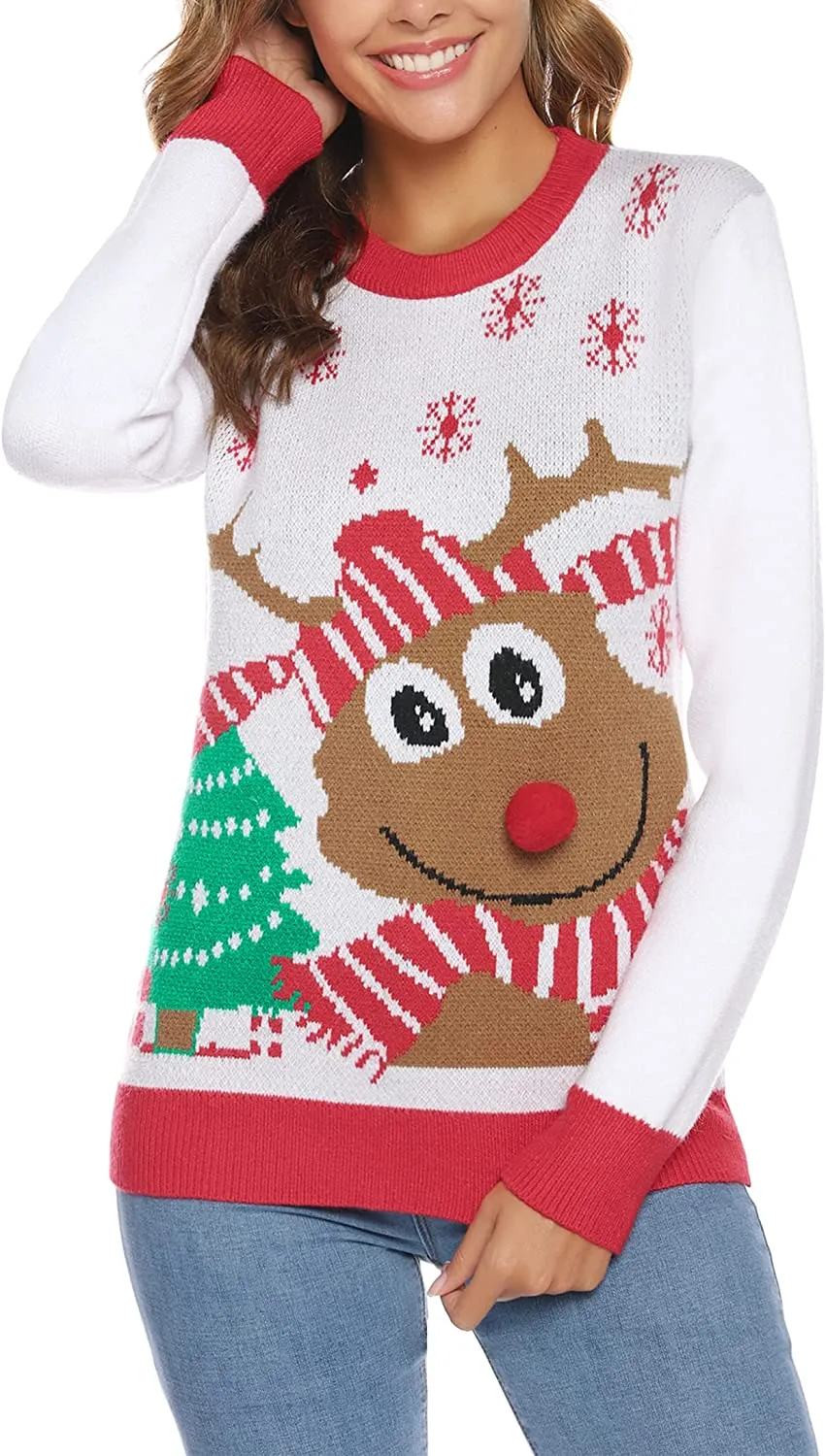 Wayleb Maglione Natalizio Famiglia Donna Maglioni Natalizi Unisex Uomo Maglione Natale Coppia Felpa Ragazza Sweatshirt Pullover 