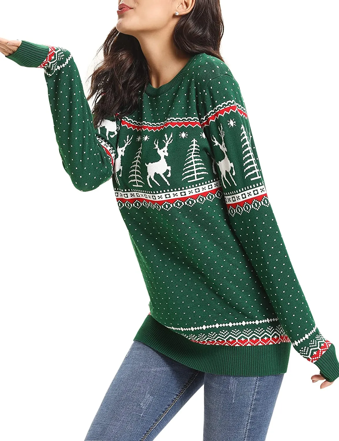 Wayleb Maglione Natalizio Famiglia Donna Maglioni Natalizi Unisex Uomo Maglione Natale Coppia Felpa Ragazza Sweatshirt Pullover 