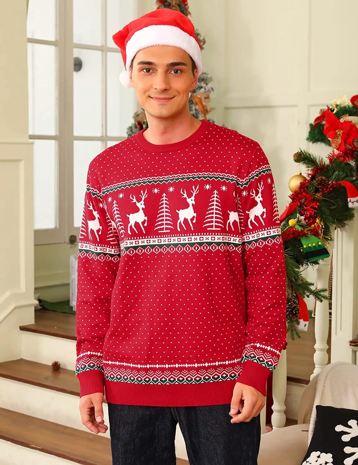 Wayleb Maglione Natalizio Famiglia Donna Maglioni Natalizi Unisex Uomo Maglione Natale Coppia Felpa Ragazza Sweatshirt Pullover 